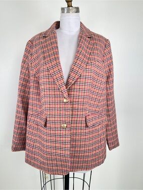EUC! Talbots Classic Shetland Blazer - Apple Plaid Size 16W